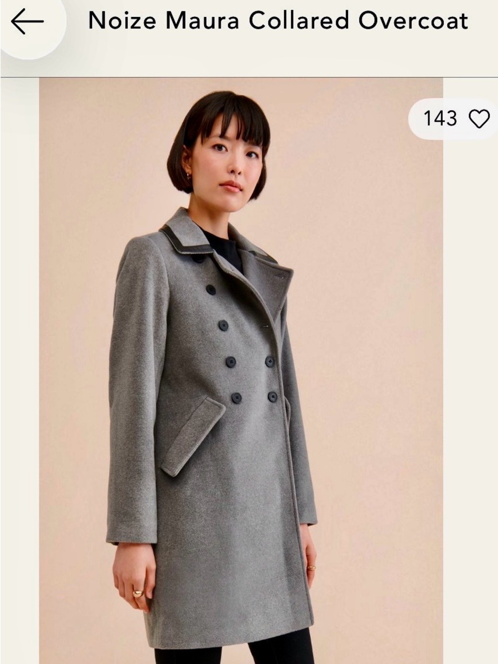 Anthropologie Noize “Maura”collared overcoat size small